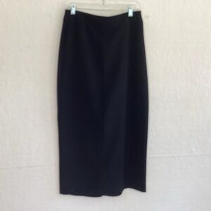 Fashion Bug Black Stretch Maxi Pencil Skirt with back zipper / center slit Sz 8